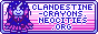 The Clandestine Crayons Neocities' Shareable Button, featuring Kalamari.